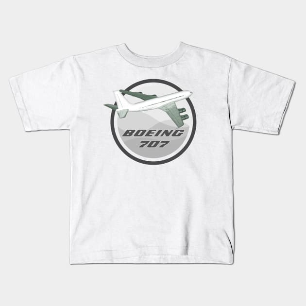 707 in flight Kids T-Shirt by Caravele